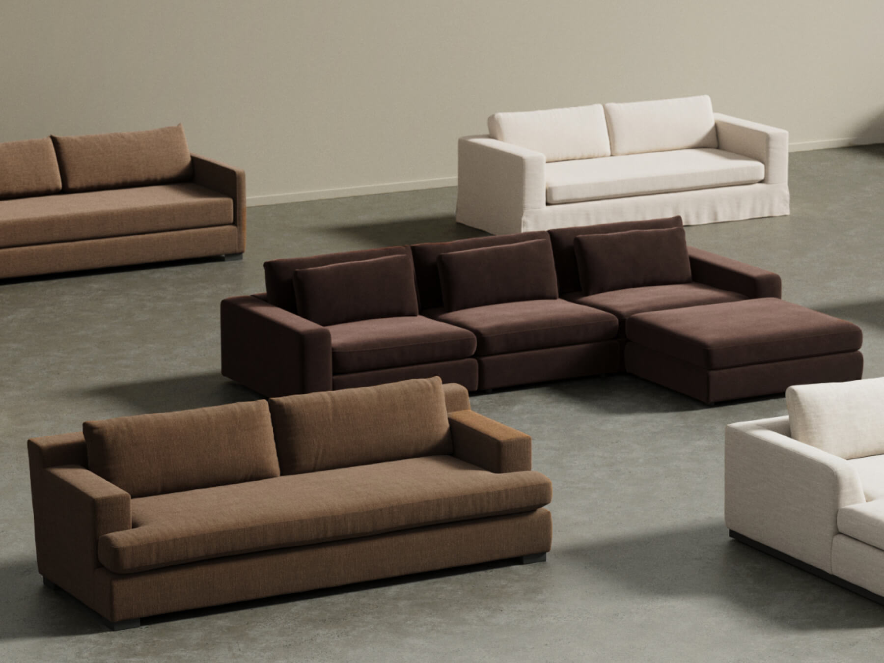 Crispin 3 Piece Sectional Crypton Nomad Snow Four Hands