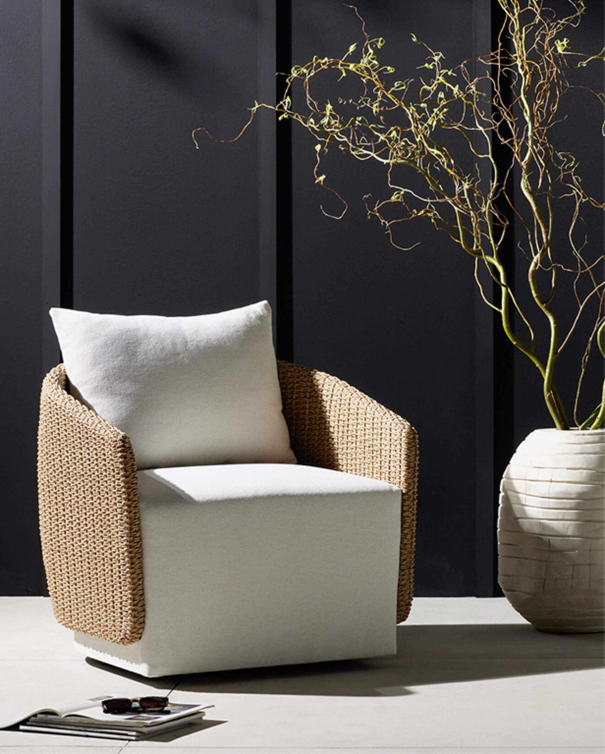 Maven Outdoor Swivel Chair Alessi Linen Four Hands